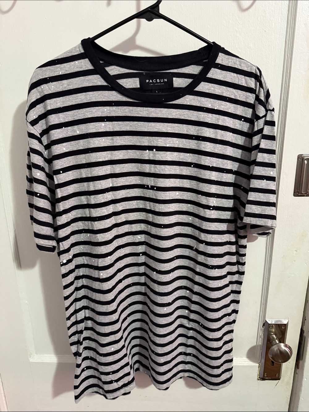 PacSun Black and White Striped Short Sleeve Tee
